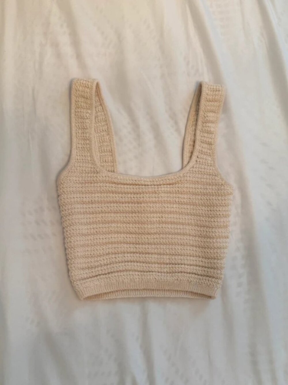 Cream Crochet Tank Top
